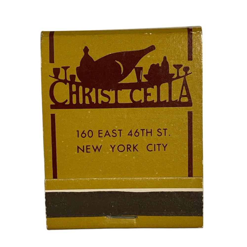 Christ Cella 46th St New York City Vintage Matchbook Advertising